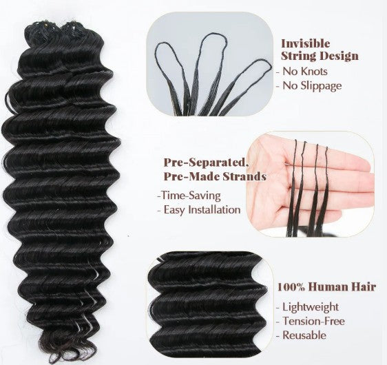 16 inch Deep Wave Miracle Knot Feather Crochet package (include 2 bundles of 50)